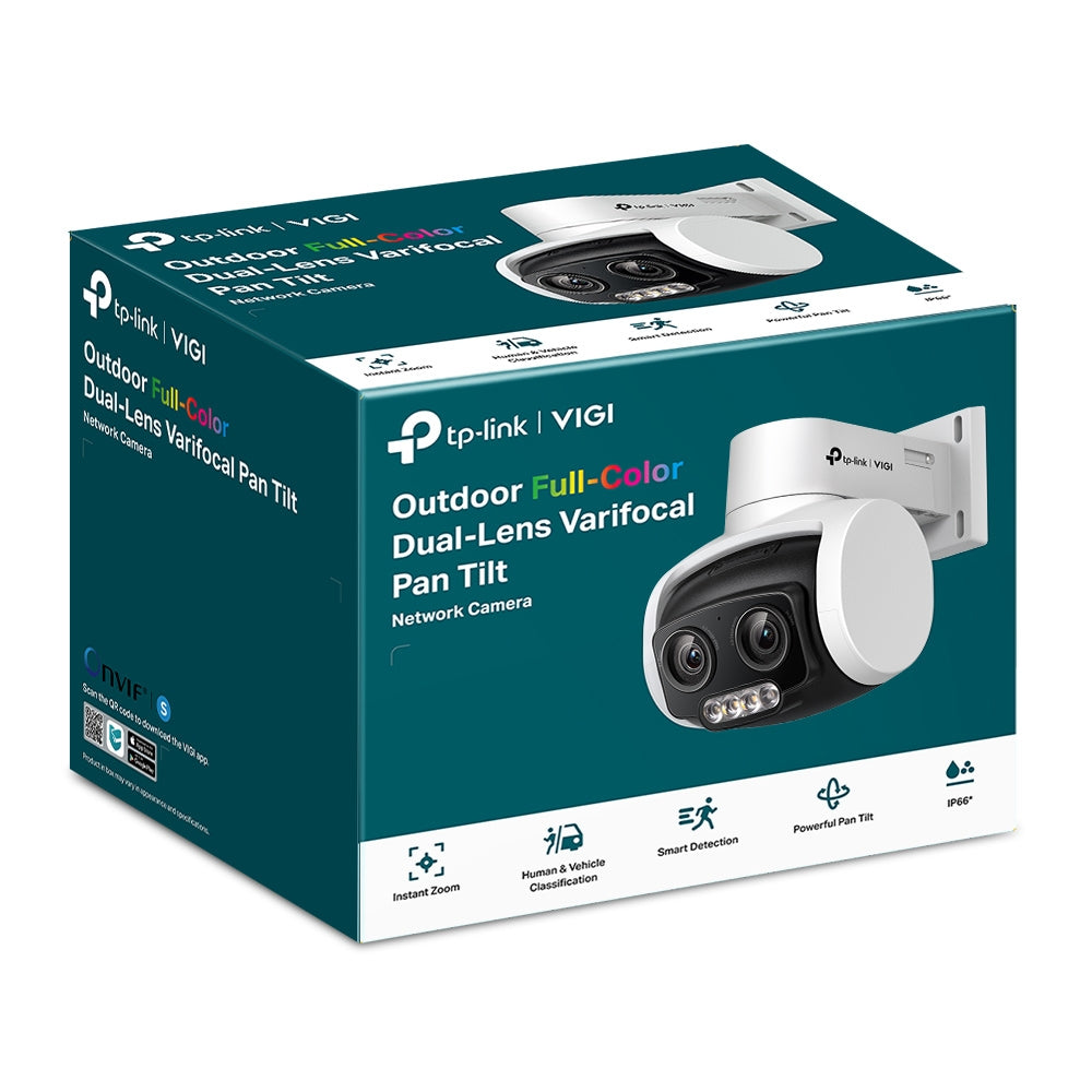 TP-Link VIGI C540V – Caméra motorisée Pan/Tilt IP 4 MP couleur jour/nuit double objectif, zoom hybride 3x