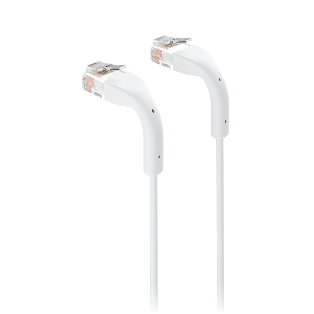 Ubiquiti UniFi UACC-Cable-Patch-0.2M-W-10 – Cordon de brassage ultra-fin 10 GbE (blanc, 0,2 m, lot de 10)