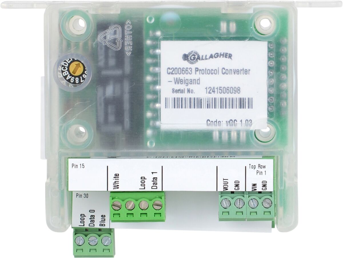 Gallagher Controller 7000 C200663 – Convertisseur de protocole Cardax IV vers Wiegand