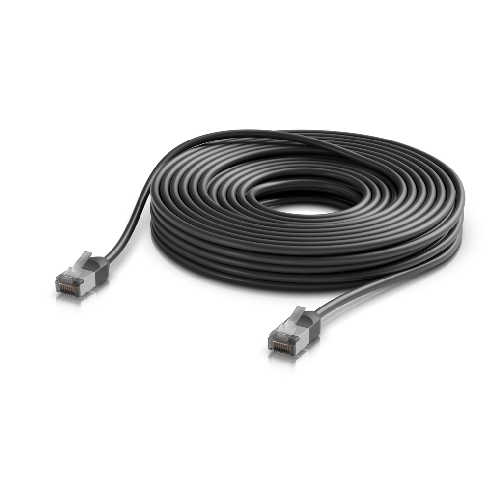 Ubiquiti UniFi UACC-Cable-Patch-Outdoor-C6A-15M-BK – Cordon de brassage premium extérieur blindé (noir, 15 m)