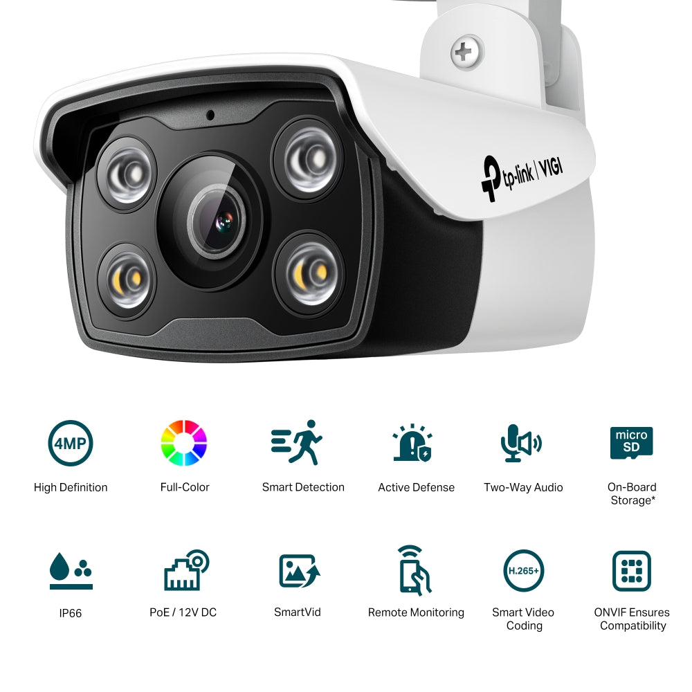 TP-Link VIGI C340(6mm) – Caméra bullet IP 4 MP couleur jour/nuit, objectif 6 mm