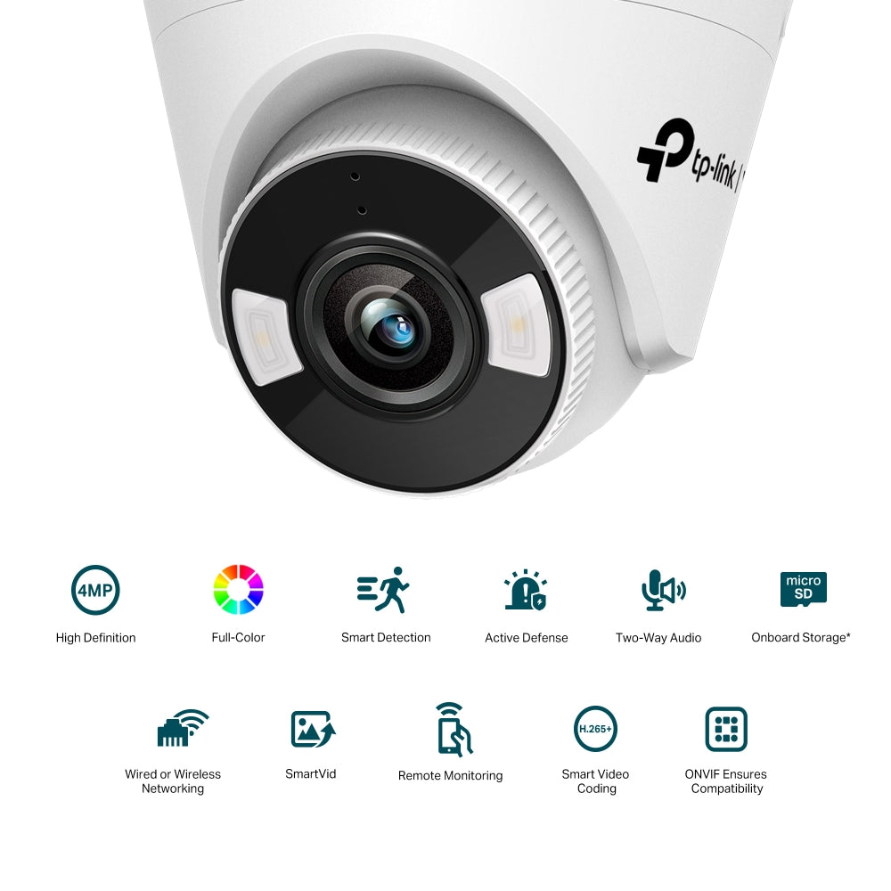 TP-Link VIGI C440-W-4MM – Cam turret wifi full color 4mp (4mm ) micro hp ia audio defense wdr