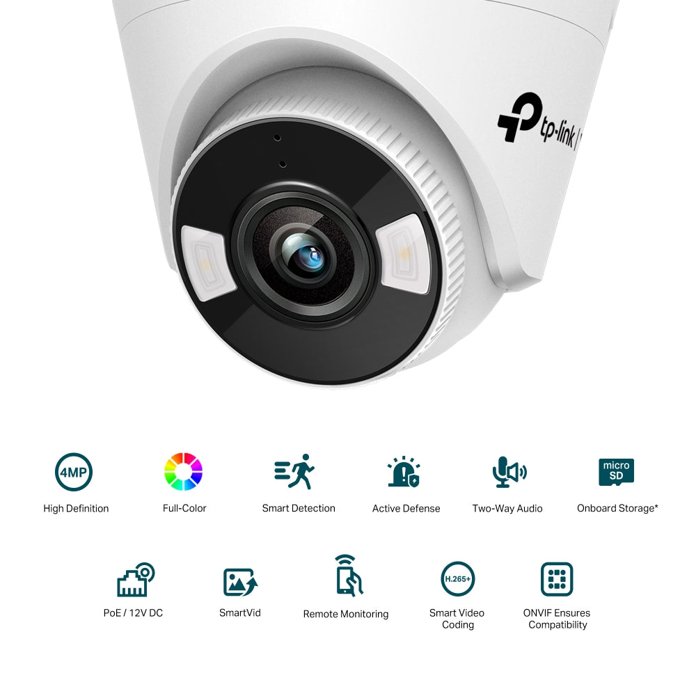 TP-Link VIGI C440(2.8mm) – Caméra tourelle IP 4 MP couleur jour/nuit, objectif 2,8 mm