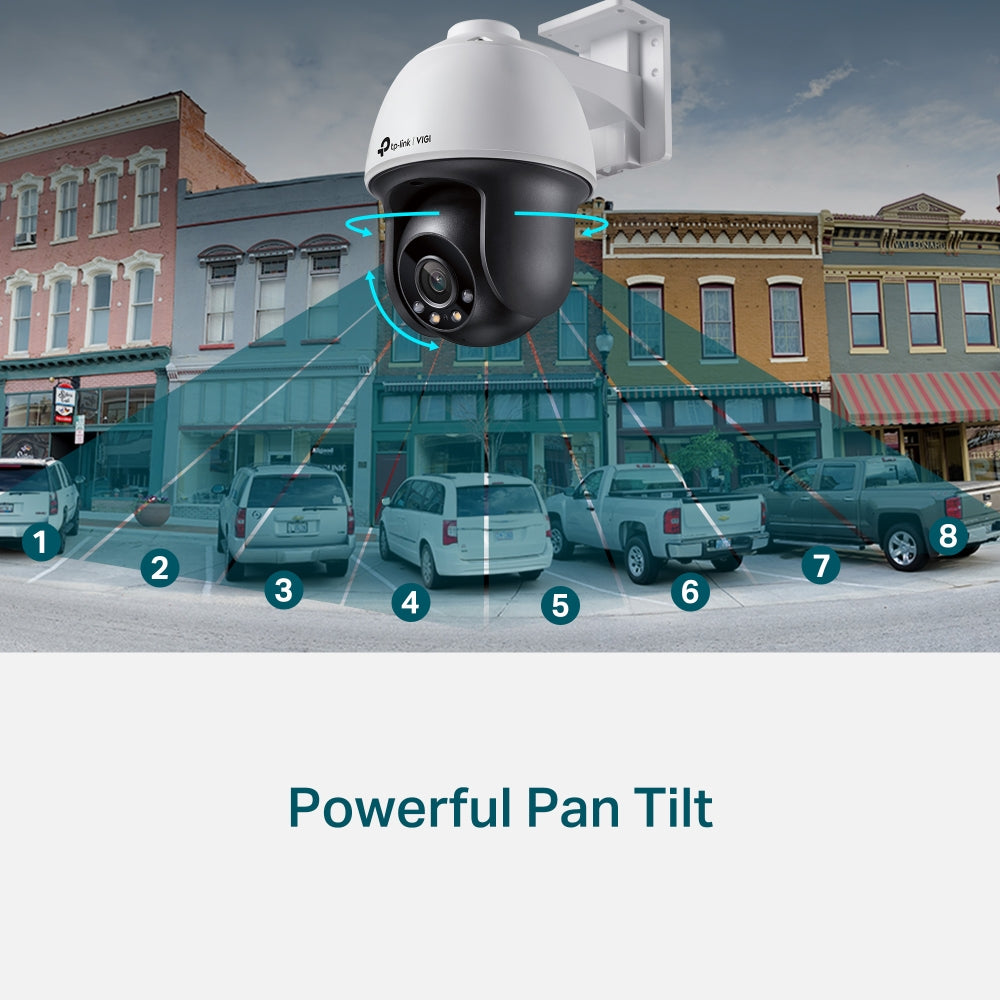 TP-Link VIGI C540-4MM – Cam pan/tilt full color 4mp (4mm) ir ip66 ia audio micro et hp micro sd