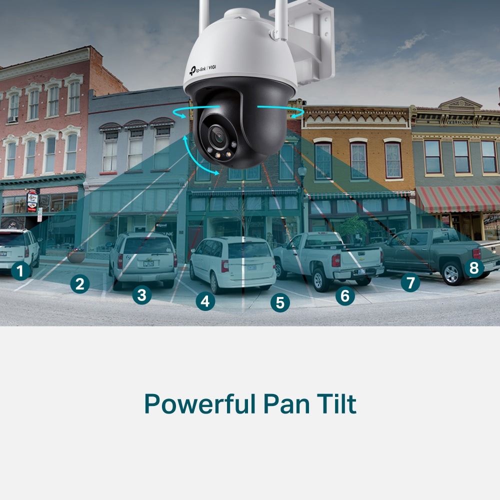 TP-Link VIGI C540-W-4MM – Cam wifi pan/tilt full color 4mp (4 mm) ip66 ia micro sd wdr