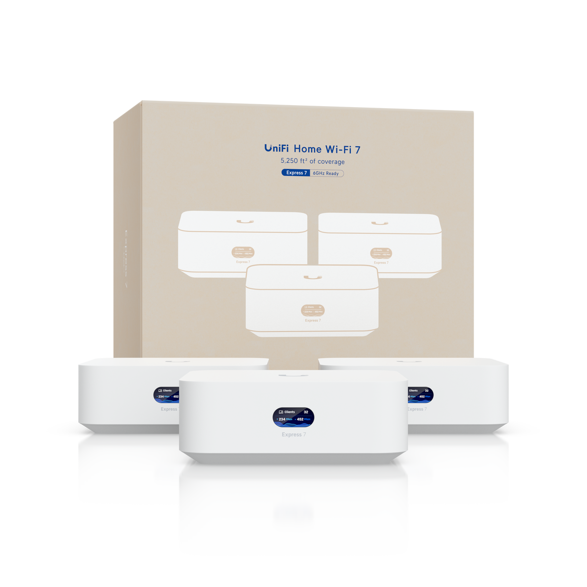 Ubiquiti UniFi UX7-3-EU – UniFi Express 7, passerelle Wi-Fi 7 compacte maillable (lot de 3)