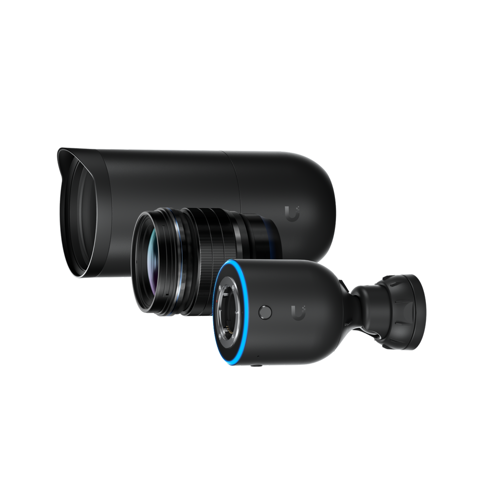 Ubiquiti UniFi Protect UVC-AI-DSLR-LD – Caméra 4K capteur 4/3" à optique M.Zuiko, PoE+ (objectif longue distance, noir)
