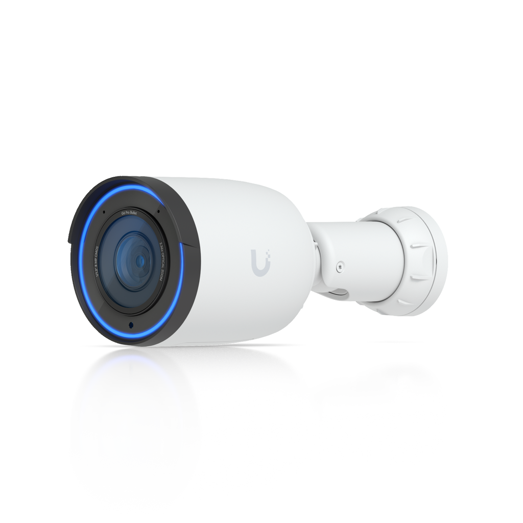 Ubiquiti UniFi Protect UVC-G6-Pro-Bullet-W – Caméra bullet 4K IA, zoom optique 2,36x, PoE+ (blanc)
