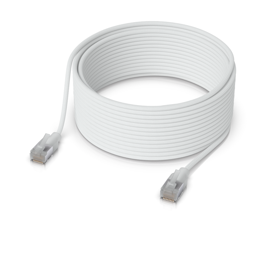 Ubiquiti UniFi UACC-Cable-Patch-EL-C6A-15M-W – Cordon de brassage premium tressé Cat6A (15 m)