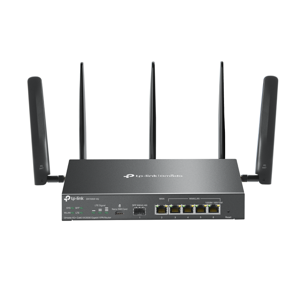 TP-Link Omada ER706W-4G – Routeur 4G+ Cat6 Wi-Fi 6 AX3000