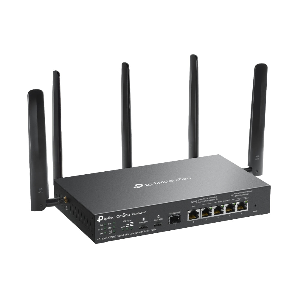 TP-Link Omada ER706WP-4G – Routeur 4G+ Cat6 Wi-Fi 6 AX3000 avec PoE