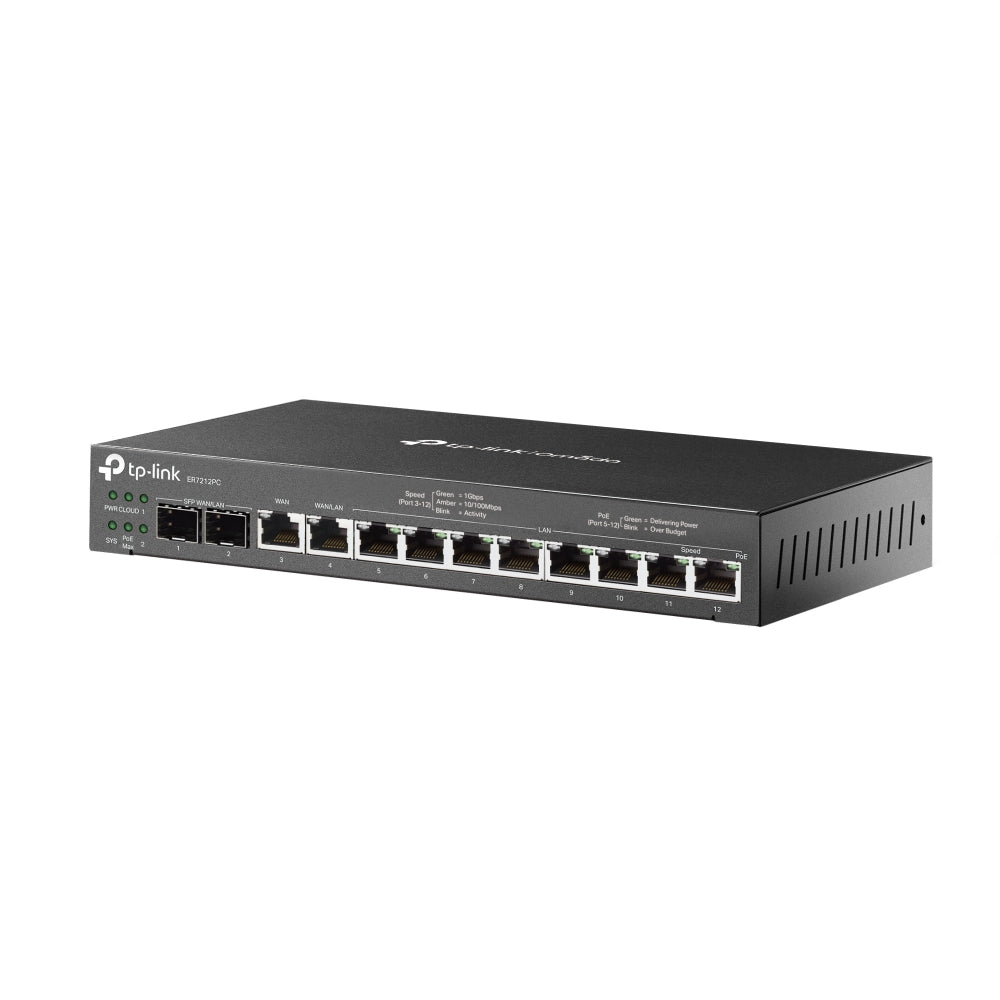 TP-Link Omada ER7212PC – Routeur VPN 3-en-1 Gigabit avec contrôleur Omada et 8 ports PoE+