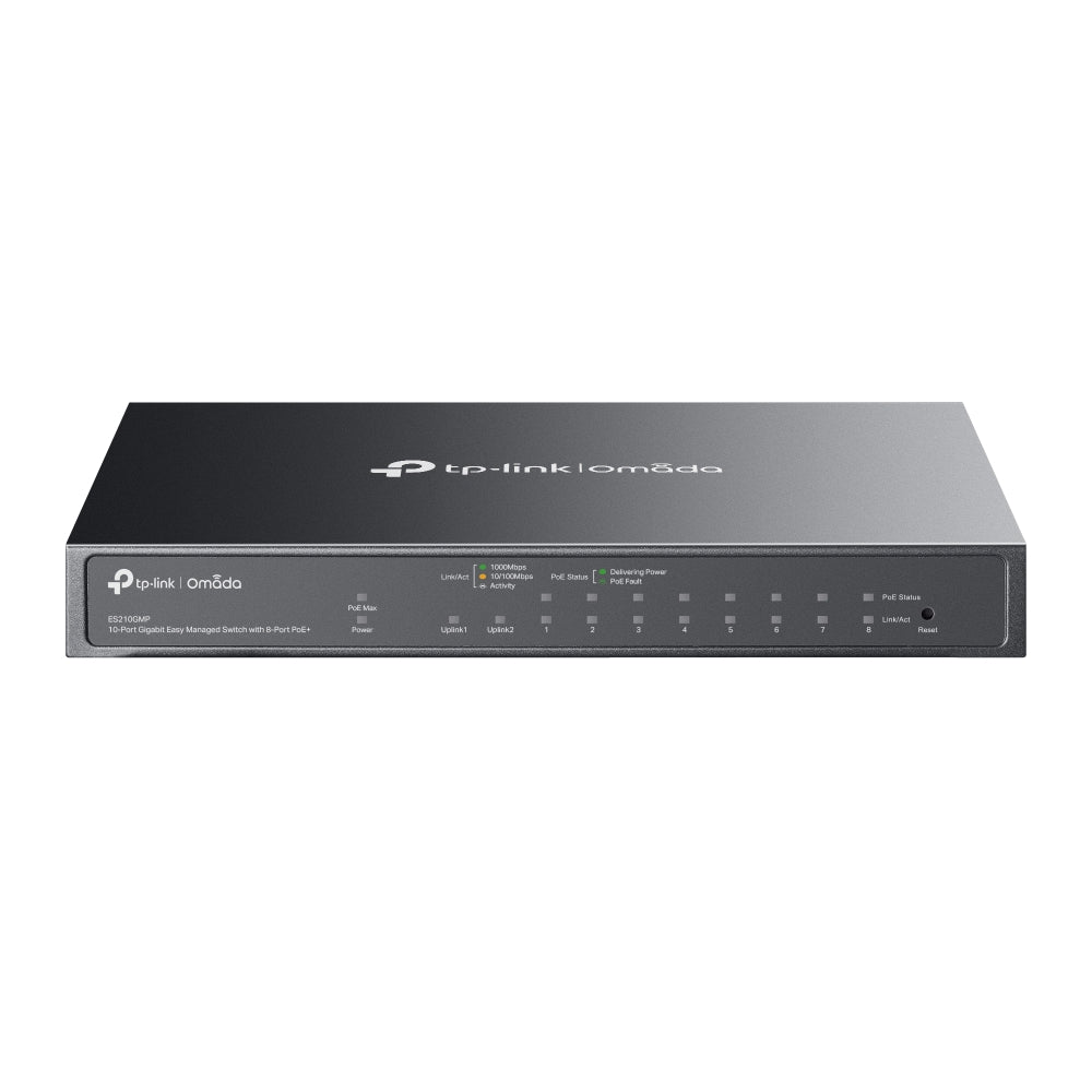 TP-Link Omada ES210GMP – Switch Easy Managed 10 ports Gigabit dont 8 PoE+ (budget 123 W)
