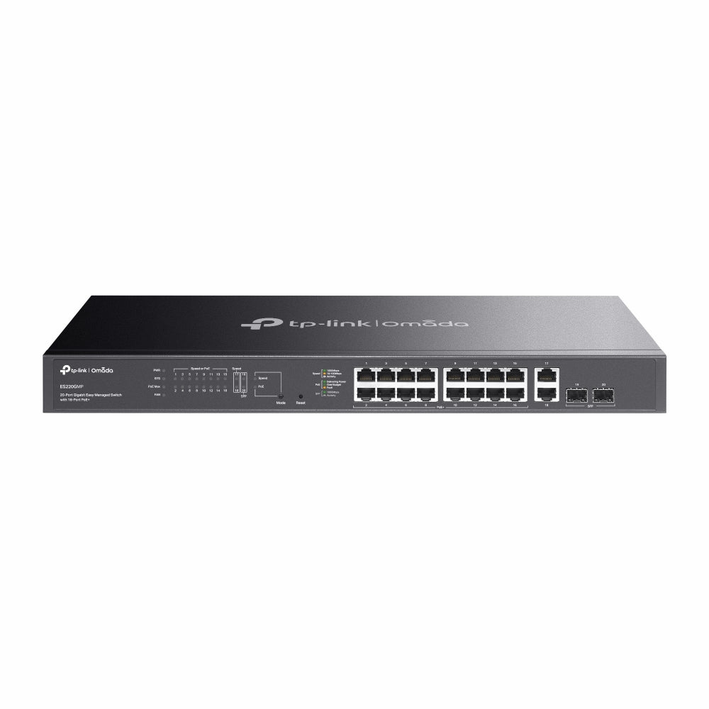 TP-Link Omada ES220GMP – Switch Easy Managed 20 ports Gigabit dont 16 PoE+ (budget 250 W)