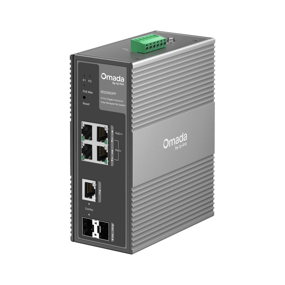 TP-Link Omada IES206GPP – Switch industriel Easy Managed 6 ports Gigabit dont 4 PoE+/PoE++
