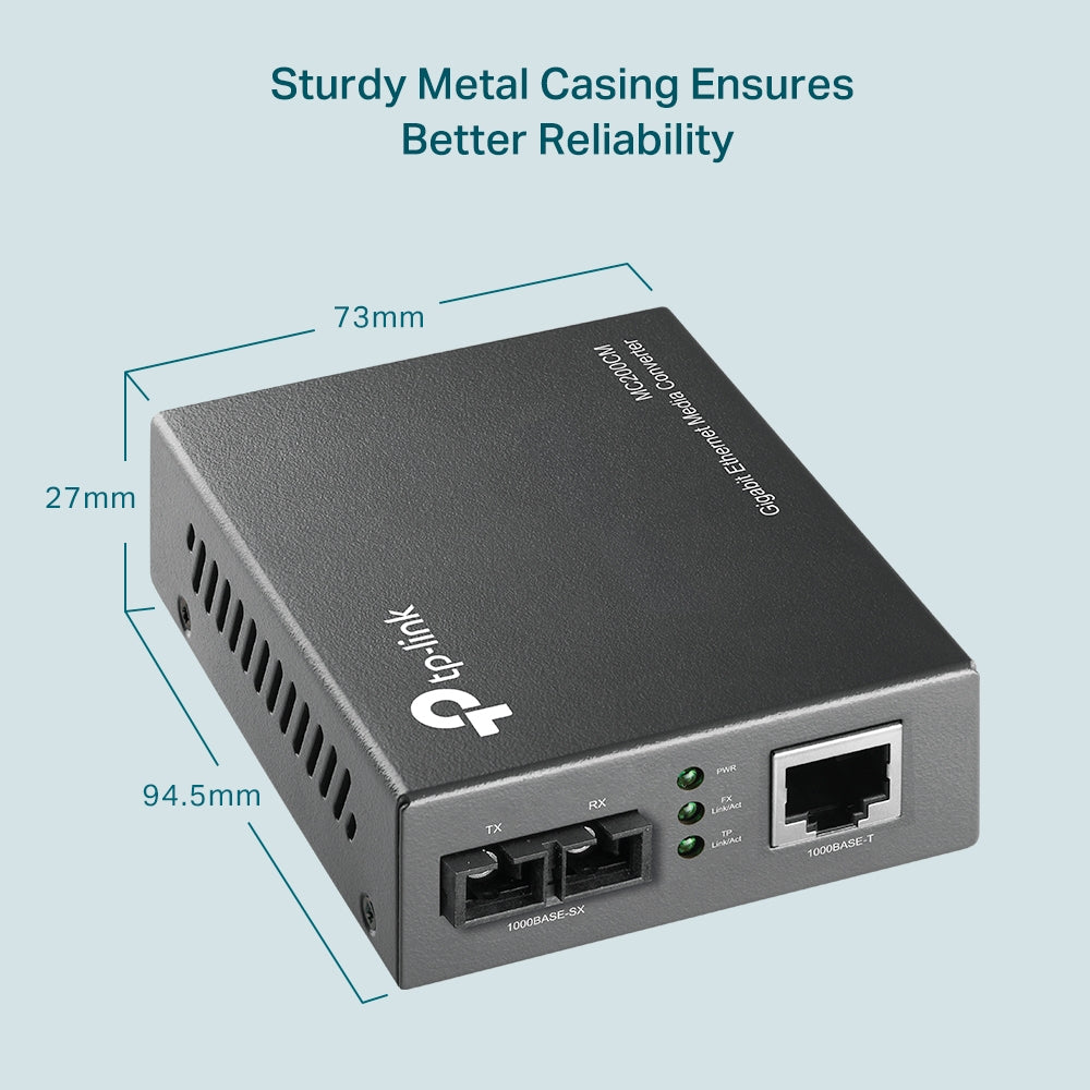 TP-Link Omada MC200CM – Convertisseur de média Gigabit multimode SC – 550 m