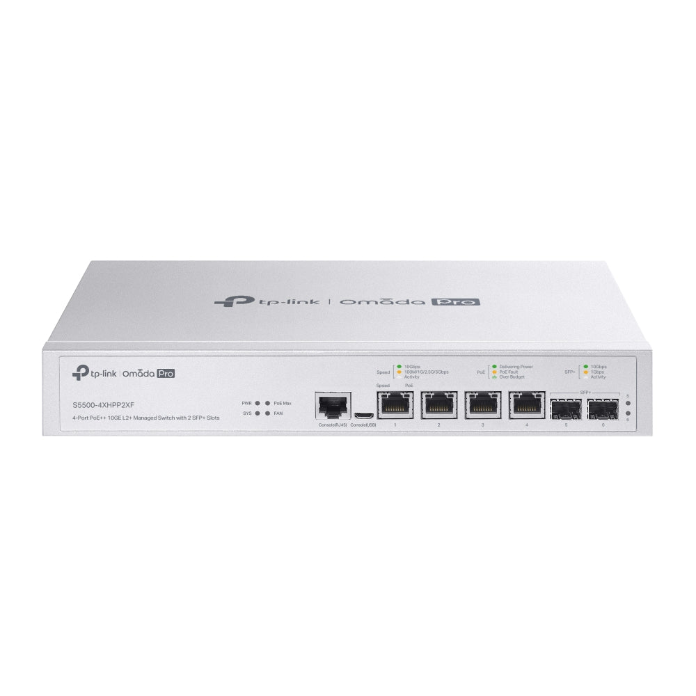 TP-Link Omada S5500-4XHPP2XF – Switch l2+ omada pro 4 ports poe++ 10ge 2 sfp+