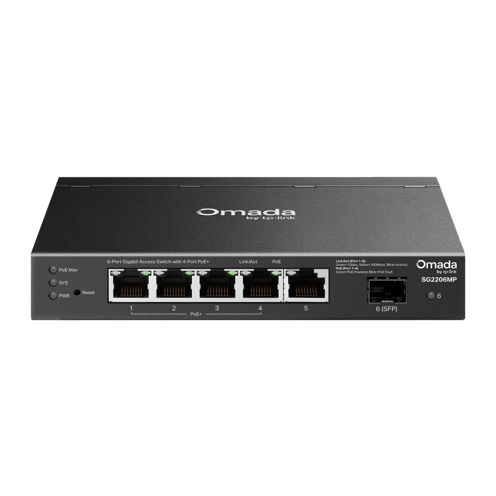 TP-Link Omada SG2206MP – Switch Smart administrable 6 ports Gigabit dont 4 PoE+ (1 SFP)