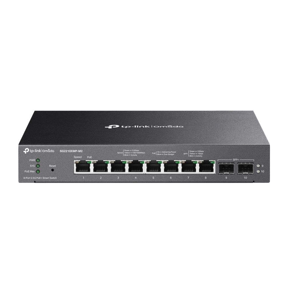TP-Link Omada SG2210XMP-M2 – Switch Smart administrable 8 ports 2,5G PoE+ et 2 SFP+ 10G