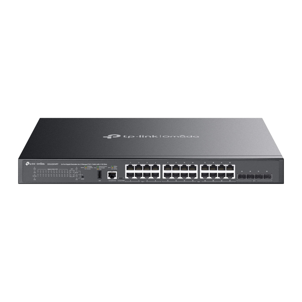 TP-Link Omada SG5428XMPP – Switch administrable L3 Lite 24 ports Gigabit (dont 8 PoE++ et 16 PoE+) et 4 SFP+ 10G, empilable