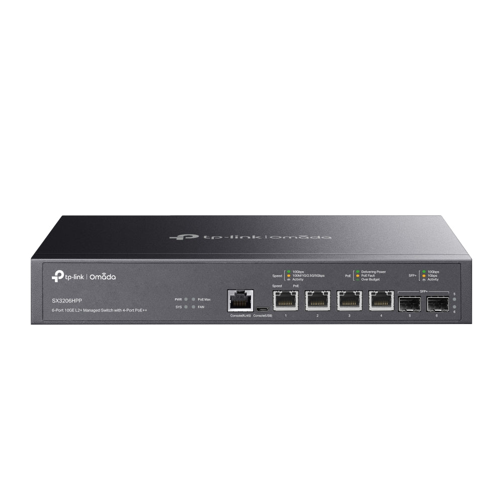 TP-Link Omada SX3206HPP – Switch administrable L2+ 4 ports 10G multi-gigabit PoE++ et 2 SFP+ 10G