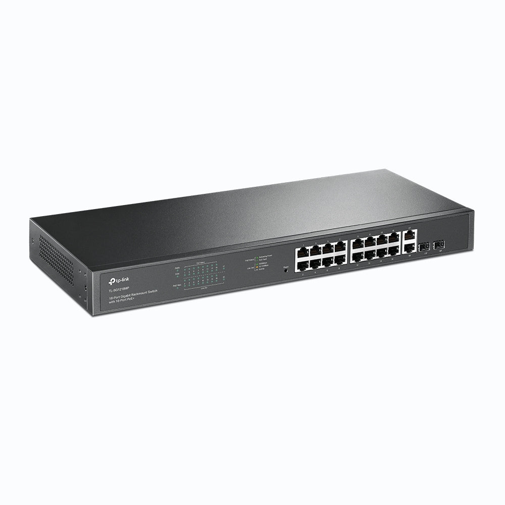 TP-Link Omada TL-SG1218MP – Switch non administrable rackable 18 ports Gigabit dont 16 PoE+ et 2 combo SFP