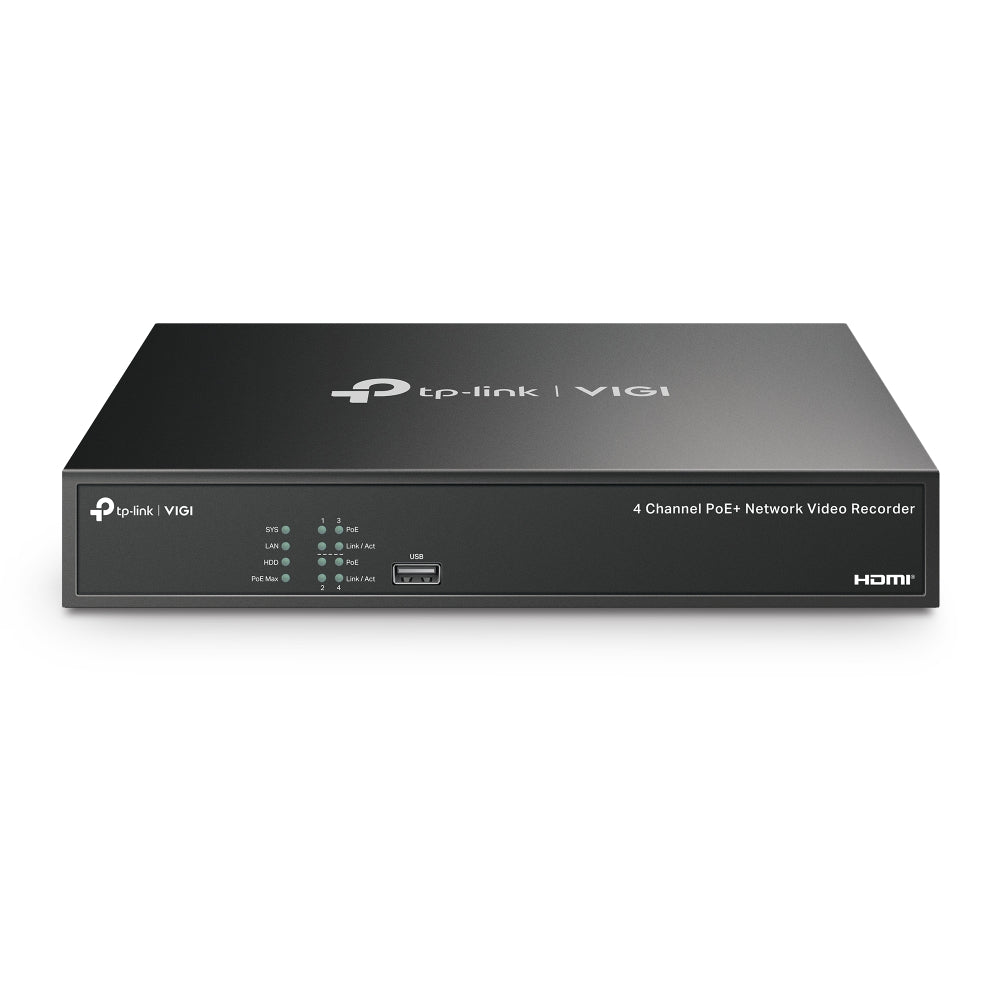 TP-Link VIGI NK4P-T4425-2T – Kit 4 caméras tourelle 4 MP couleur + NVR PoE+ 4 voies avec disque 2 To