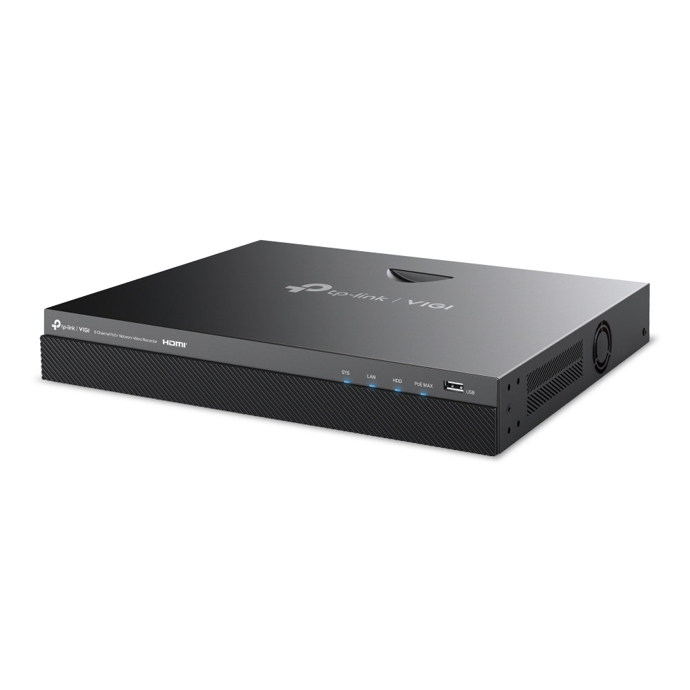 TP-Link VIGI NVR2008H-8MP – Enregistreur vidéo réseau 8 voies PoE+, 2 baies