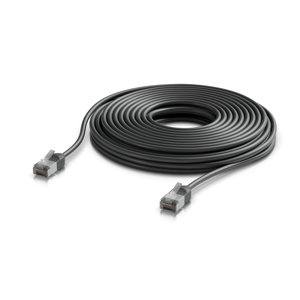 Ubiquiti UniFi UACC-Cable-Patch-Outdoor-C6A-12M-BK – Cordon de brassage premium extérieur blindé (noir, 12 m)