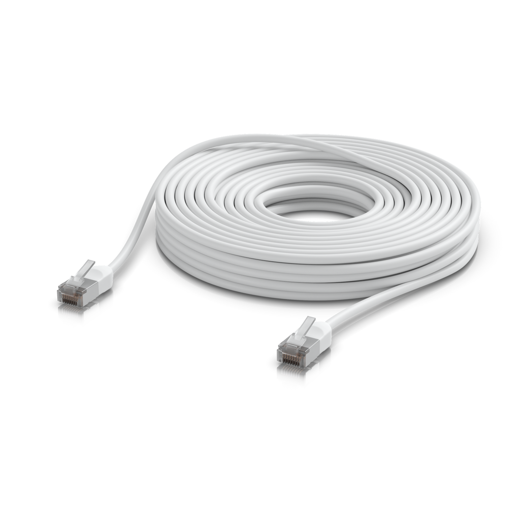 Ubiquiti UniFi UACC-Cable-Patch-Outdoor-C6A-15M-W – Cordon de brassage premium extérieur blindé (blanc, 15 m)
